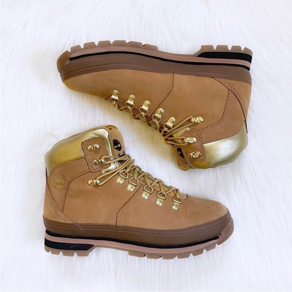 Timberland Women’s Euro Hiker Waterproof Wheat And Gold Boots - Picture 2 of 8